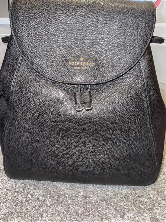 kate spade Handbags - kate spade Black Pebbled Leather Drawstring Backpack